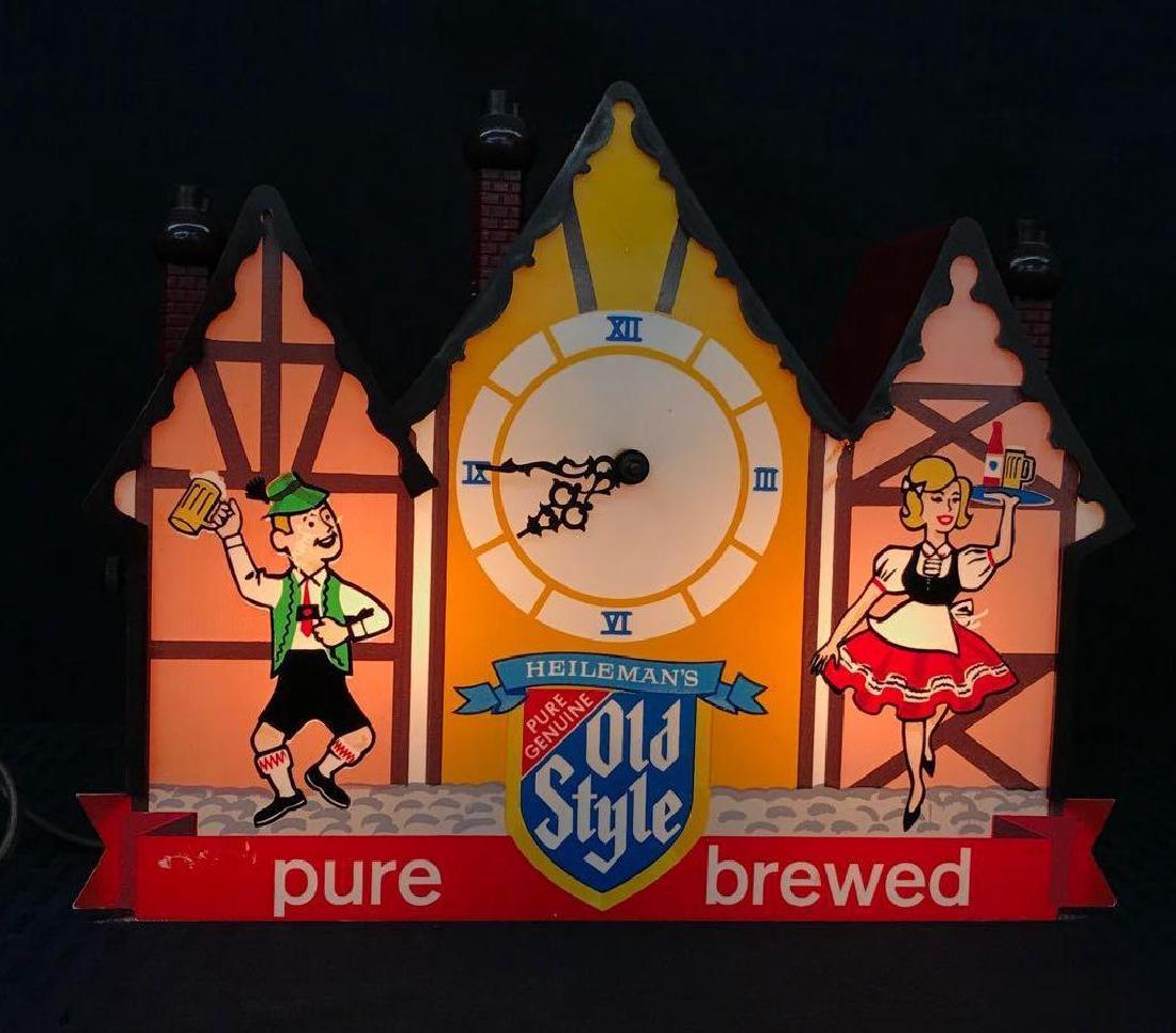 Old Style Beer Sign Clock Light (1 of 7)