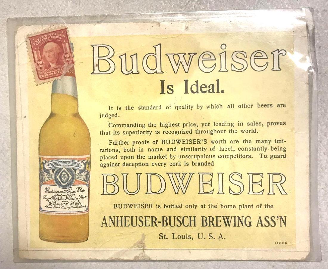 Budweiser Anheuser-Busch brewery association: 5 1/2" x 4 1/2"