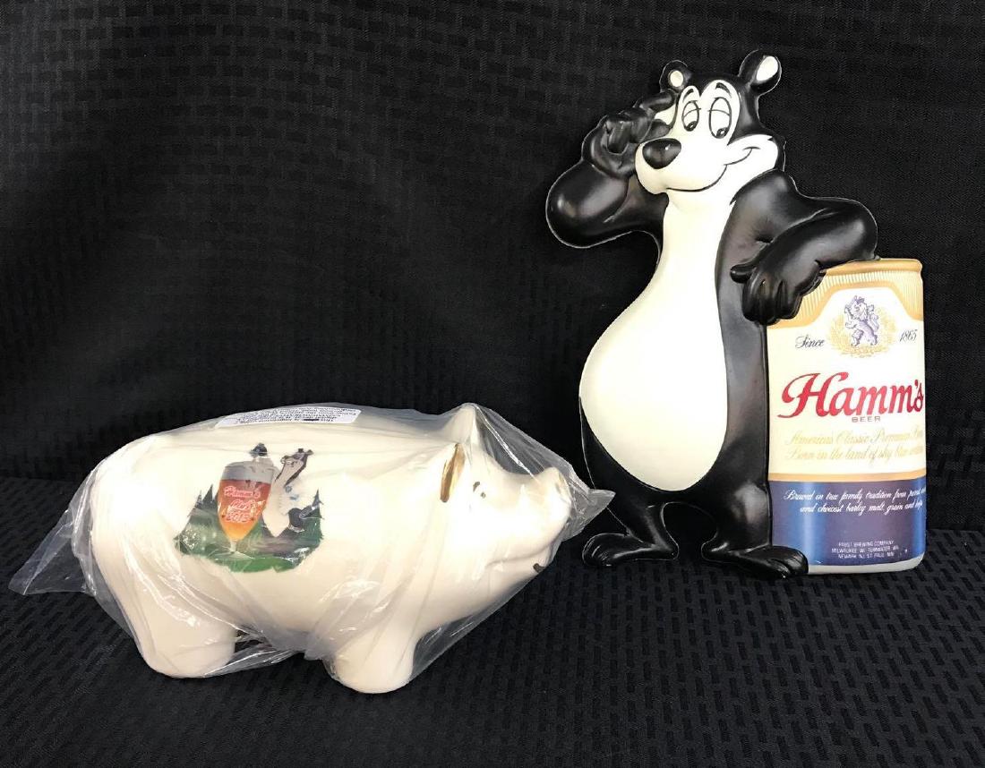 Hamms Beer Bear Piggy Bank and Vacuform Sign (1 of 2)