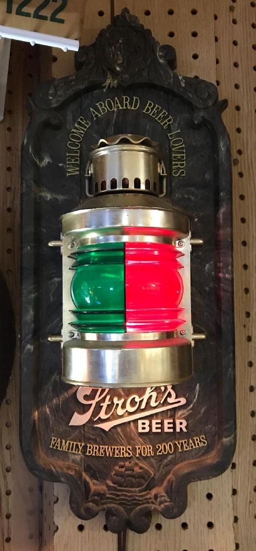 Strohs Beer Red and Green Lantern Light Up Sign (1 of 2)