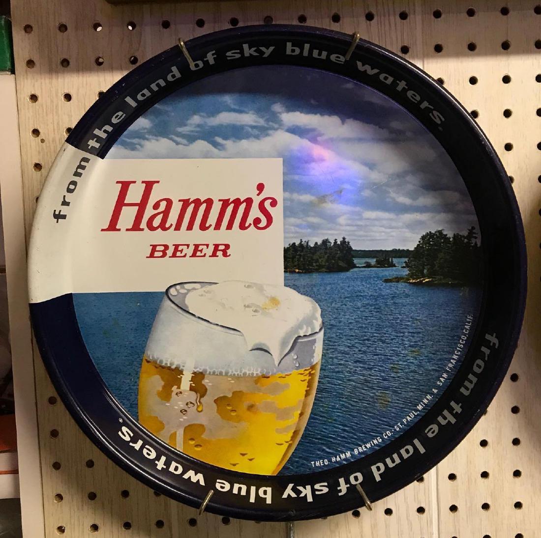 Vintage Hamm's beer trey: 13" round