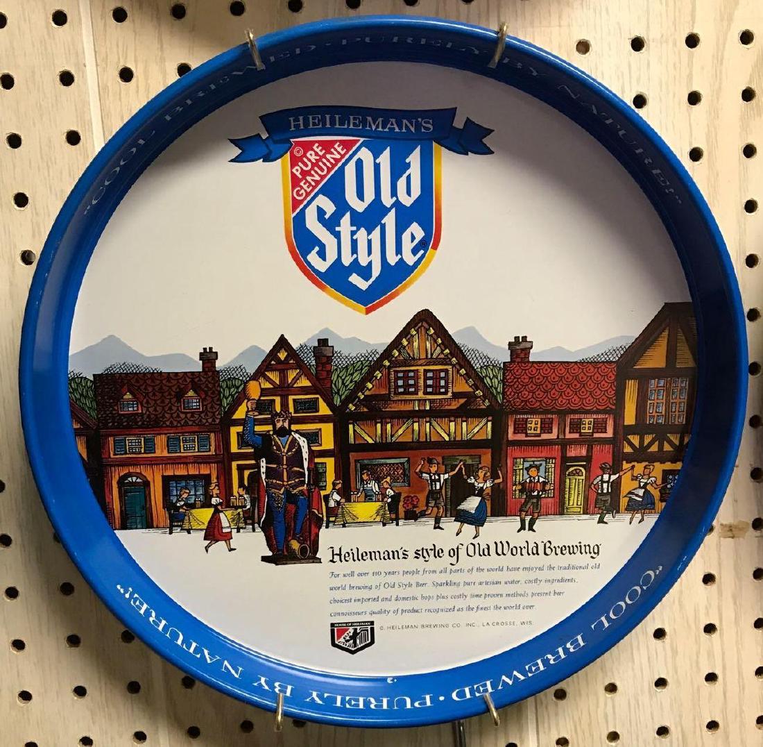 Vintage Heileman's Old style beer trey: 12" round