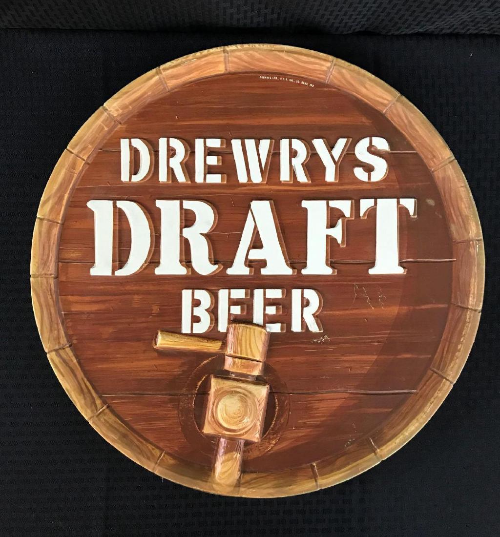 Drewrys Draft Beer Keg Bottom Sign (1 of 1)