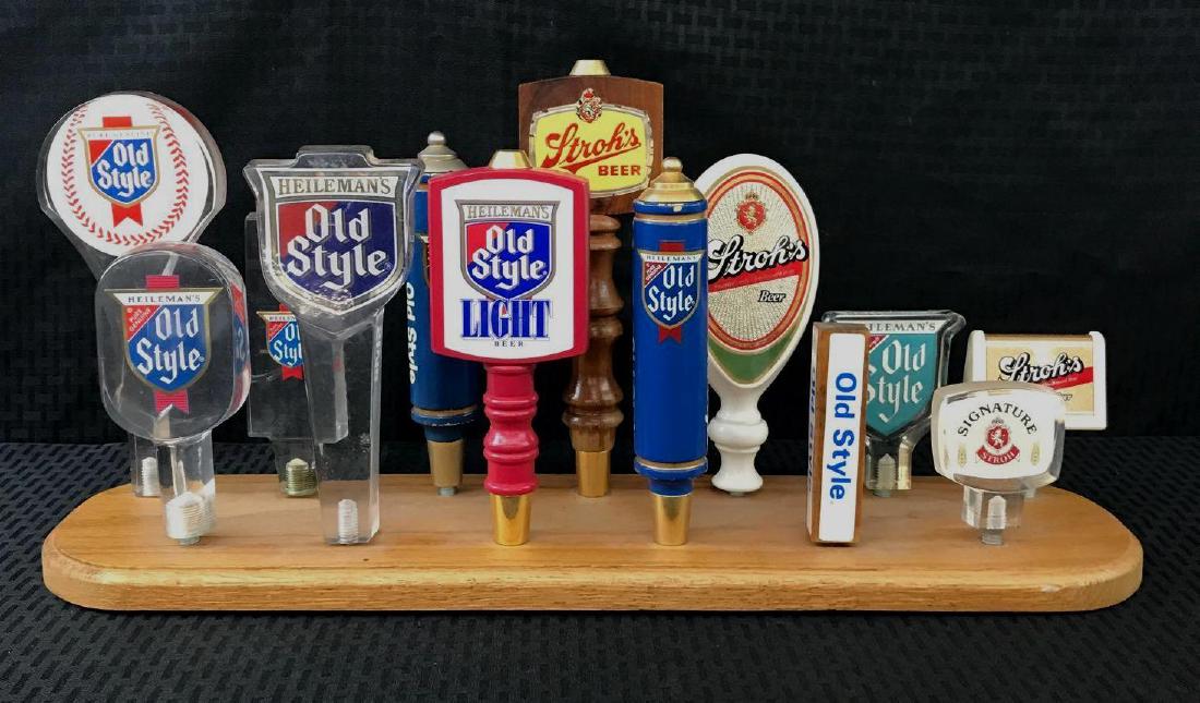 13 Old Style and Strohs Beer Pulls Display (1 of 2)