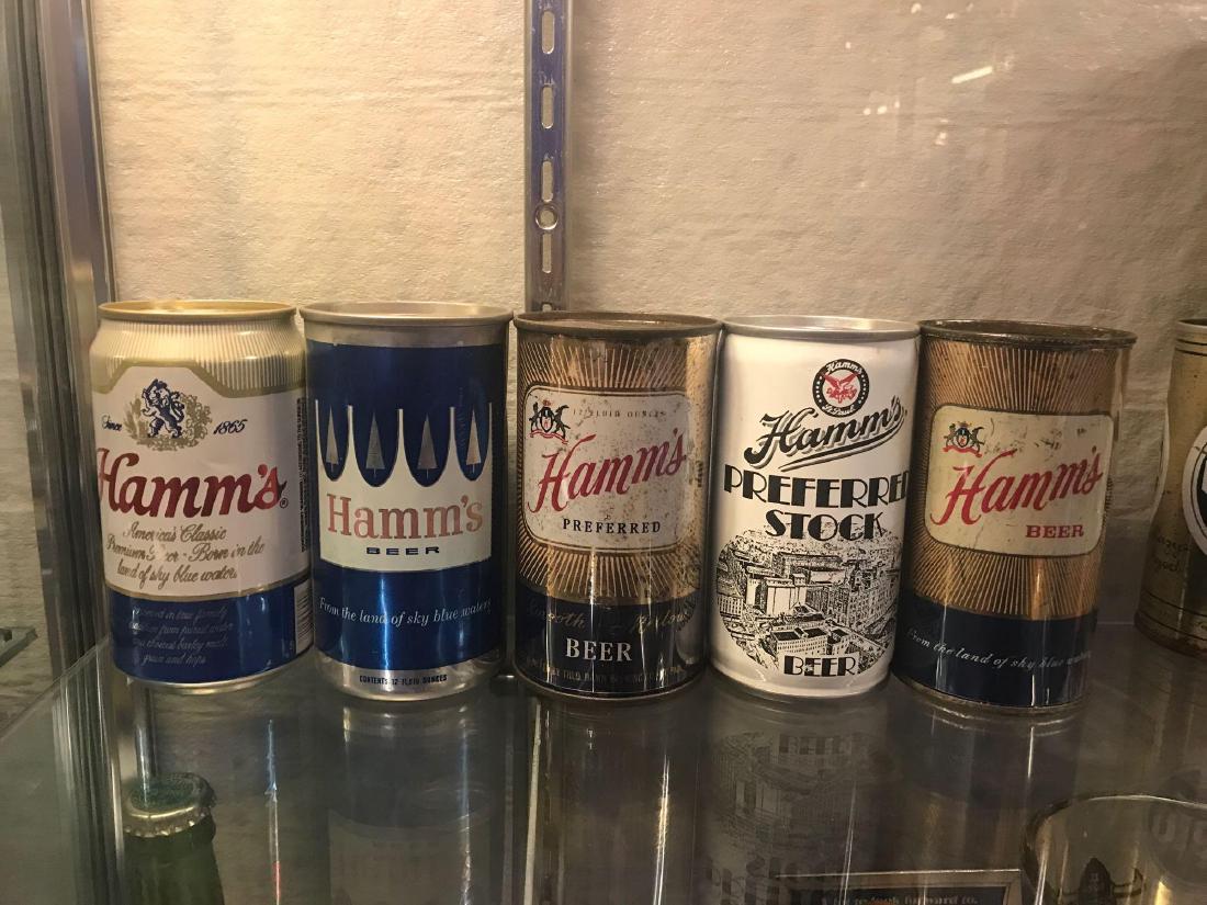 Group of five vintage Hamms beer cans (1 of 3)