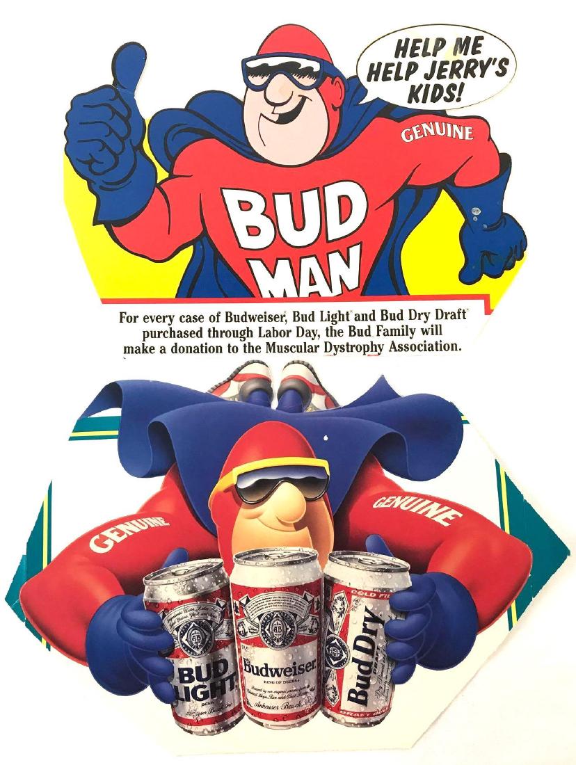 Budweiser Beer Advertising Decals Featuring Bud Man and (1 of 4)