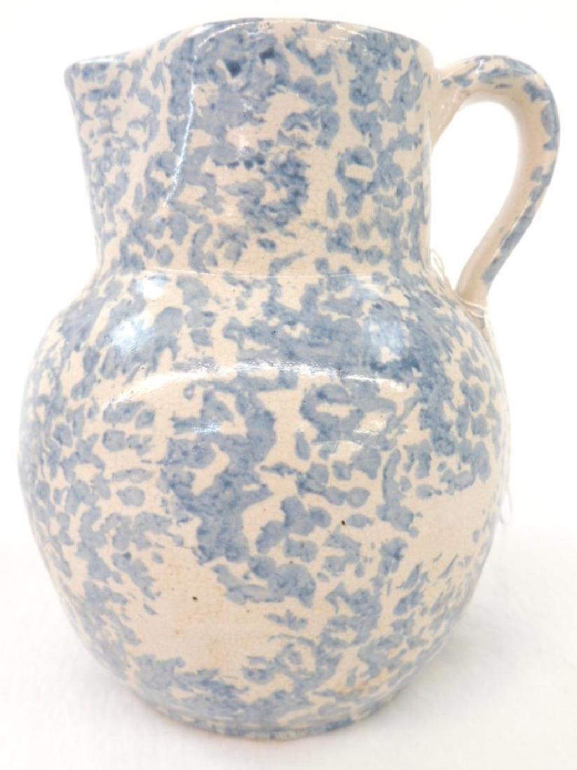 Blue Spongeware Milk Pitcher (1 of 2)