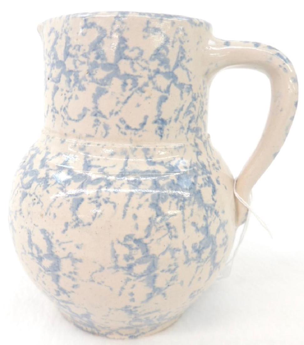 Light Blue Spongeware Cream Pitcher (1 of 2)