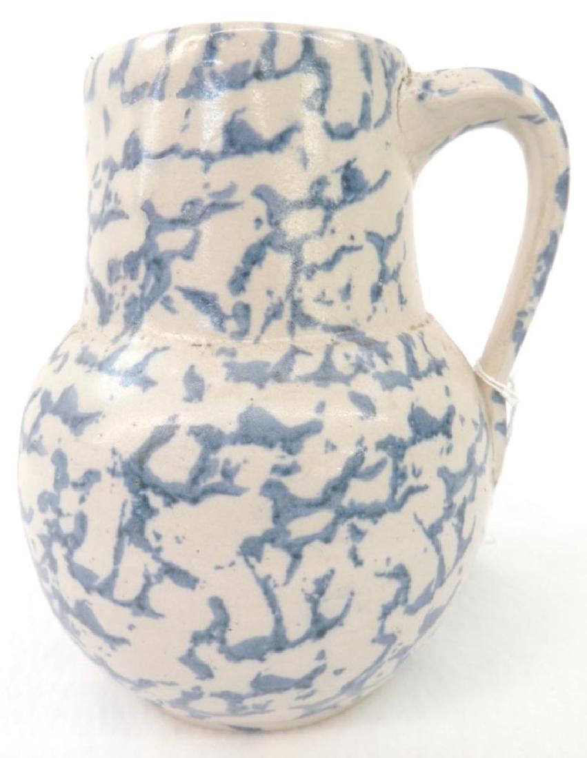 Blue Spongeware Cream Pitcher (1 of 2)