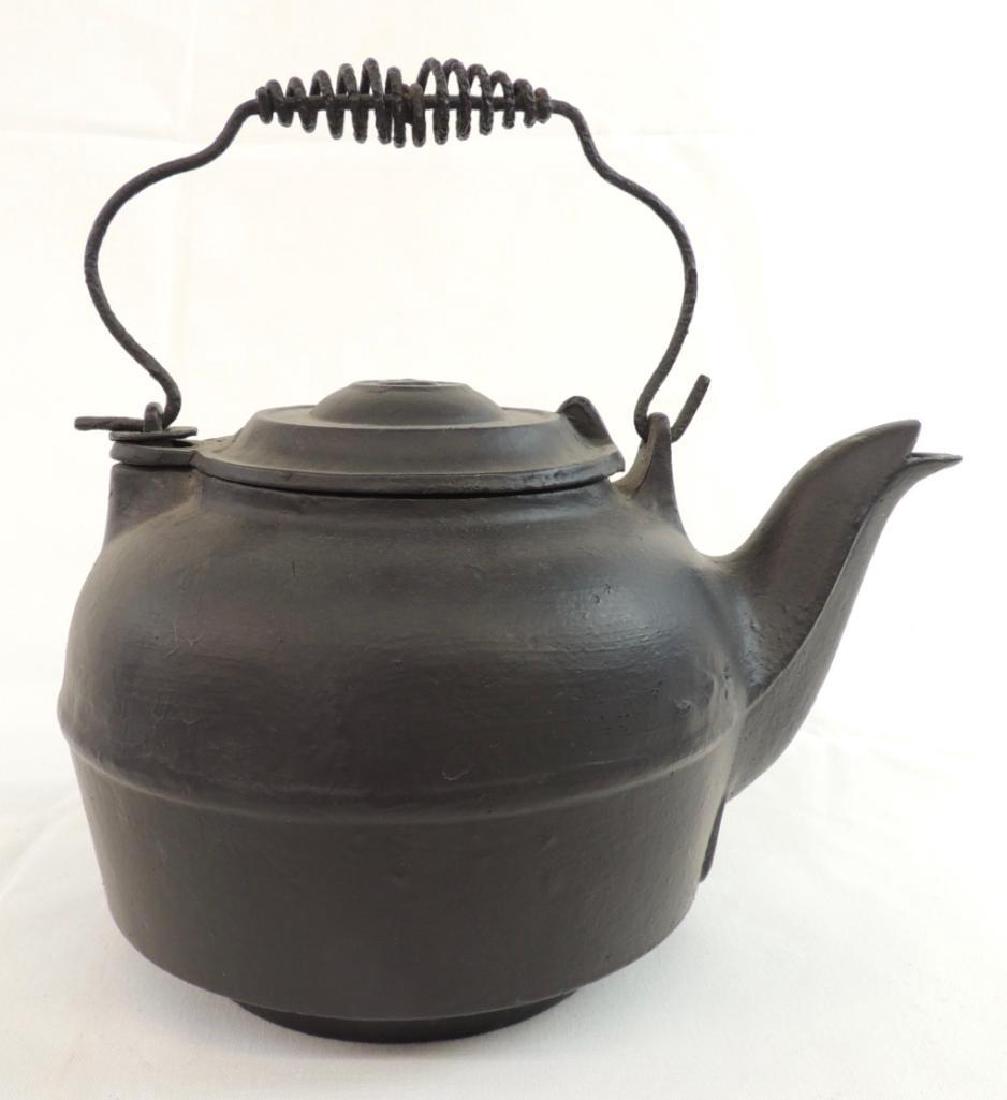 Large Cast Iron Kettle with Coil Handle (1 of 3)