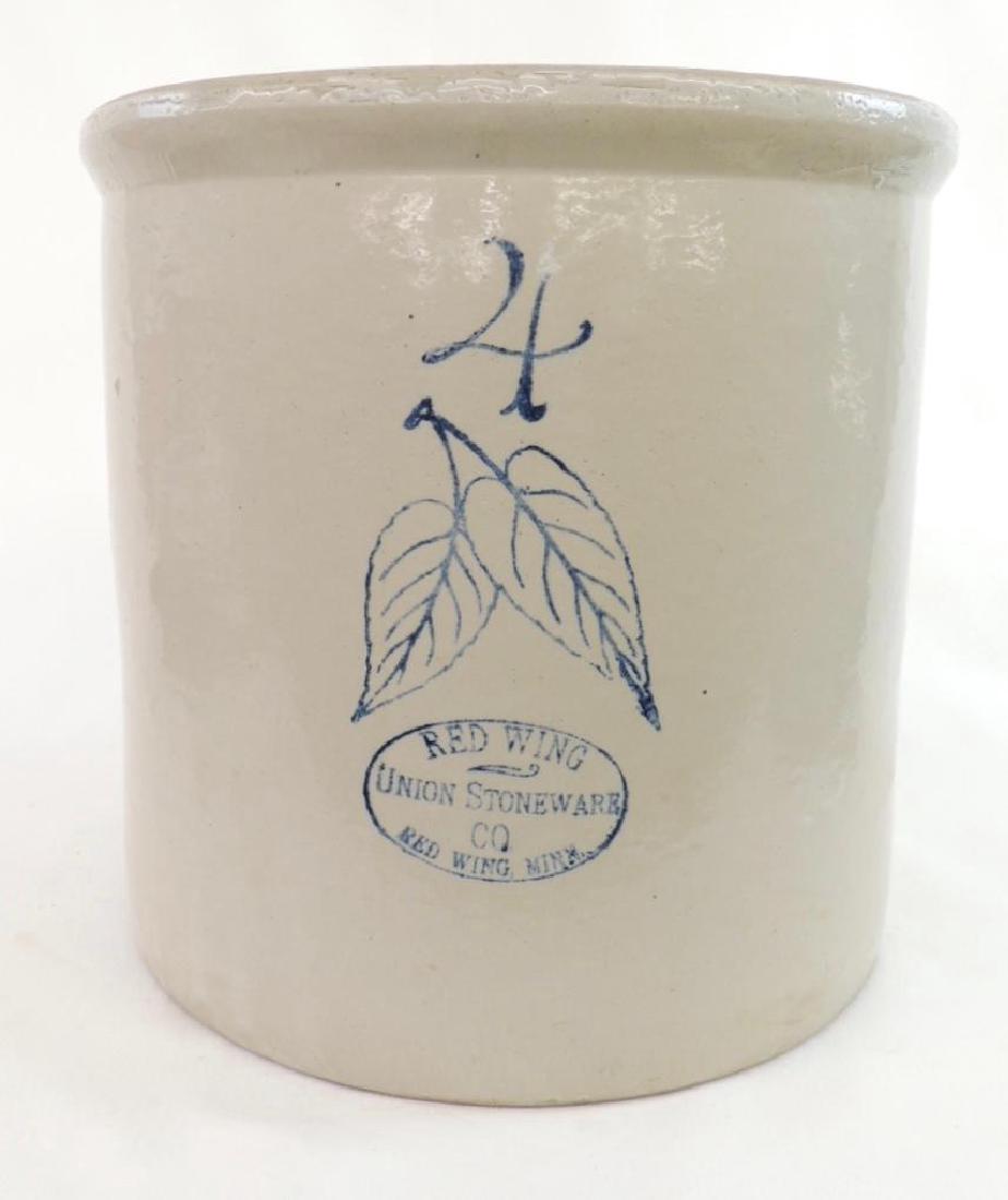 4 Gallon Red Wing Crock with Birch Leaves (1 of 4)