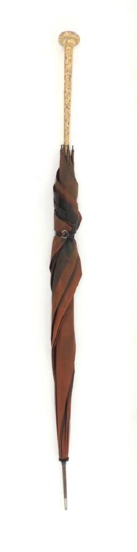 Antqiue Ornate Gold Handle Umbrella (1 of 2)