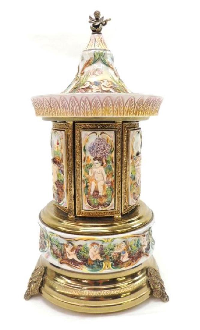 Reuge Carousel Music Box Lipstick Cigarrette Holder