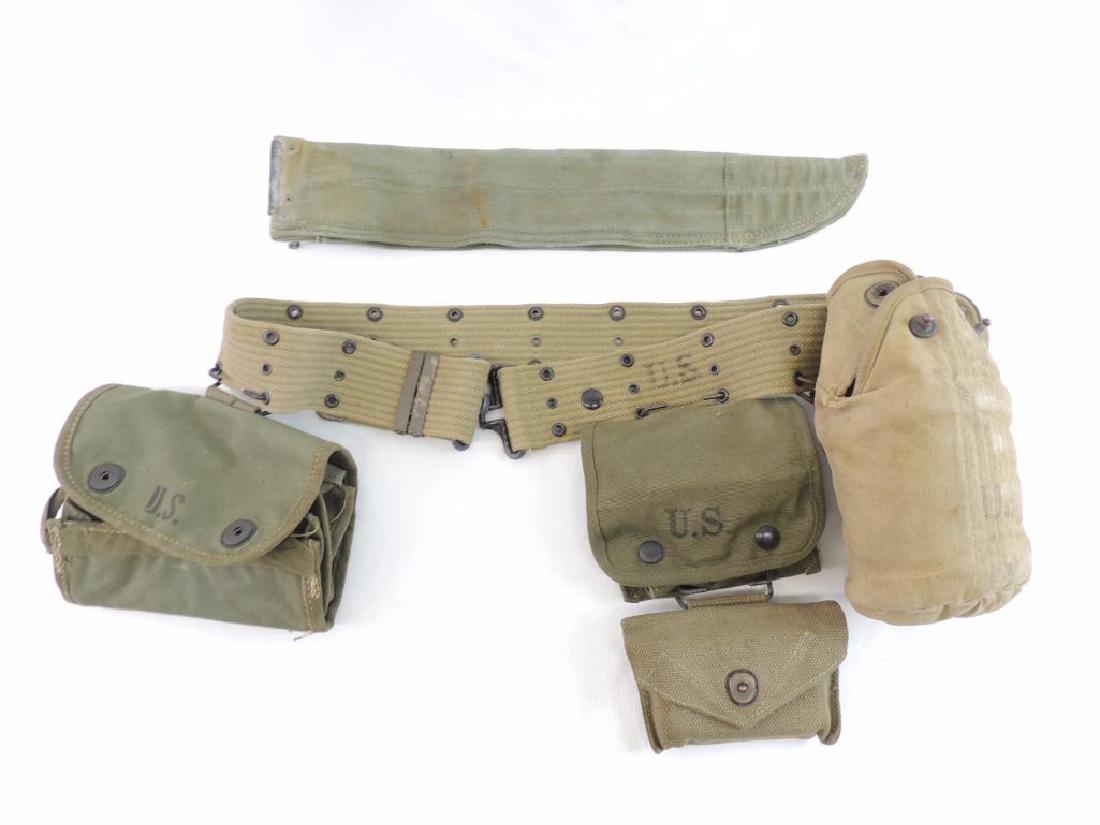 WW2 U.S. Army Belt with Canteen, First Aid Kit, and: M-1936