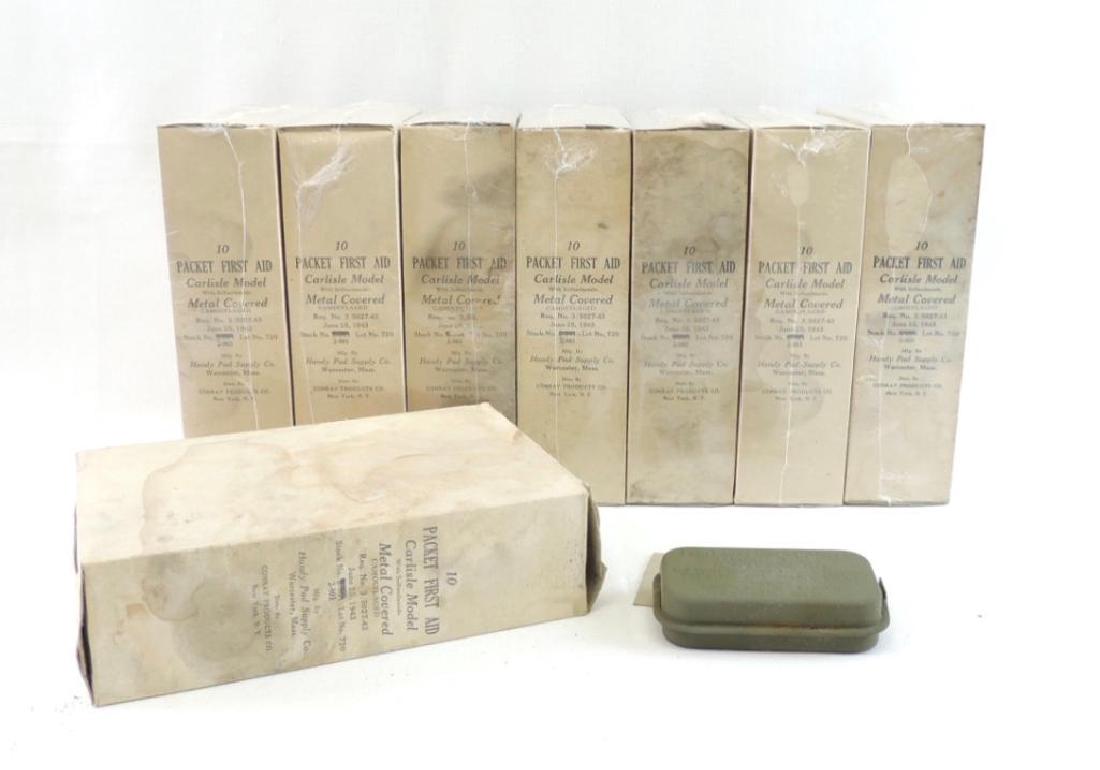 Group of 8 Sealed 10 packs WW2 U.S. Military Carlisle: All still sealed in original boxes. &There are a total of 80 first aid kits in this lot!!