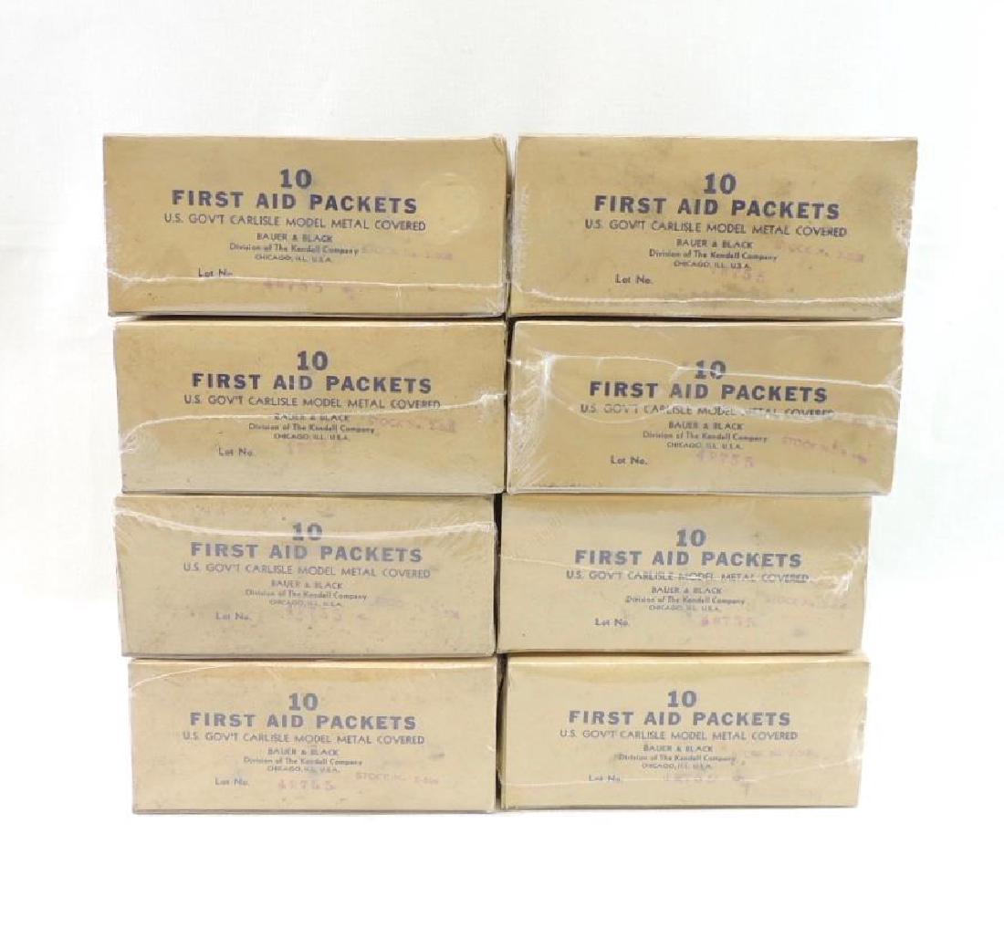 Group of 8 10 packs WW2 U.S. Military Carlisle Model: Bauer and Black Mfg. &You are bidding on a total of 80 first aid kits All One Money!!