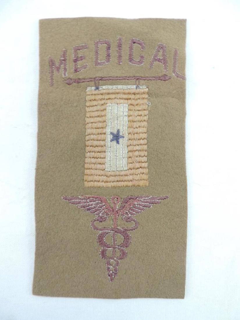 WW1 U.S. Medical Dept. Banner Mothers Service Flag: Rare wool and hand stitched window banner. 6"x11"