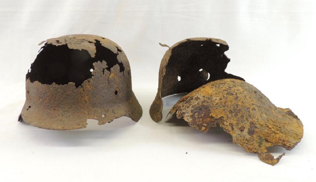 Group of 2 WW2 German Battle Dug Helmets: Found near Estonia near Narva