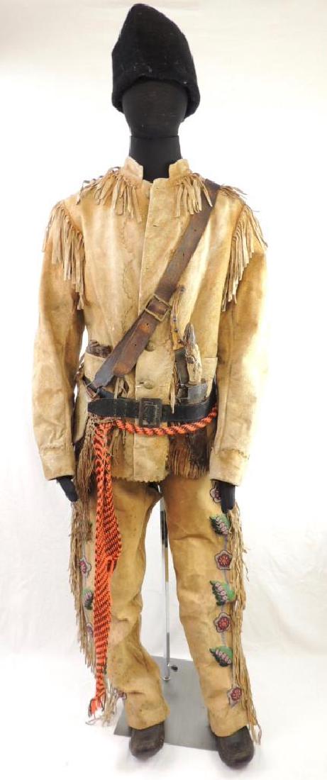Antique Canadian Militia Animal Hid Outfit with Bearded: A museum quality piece rich in history, own it while you can.
