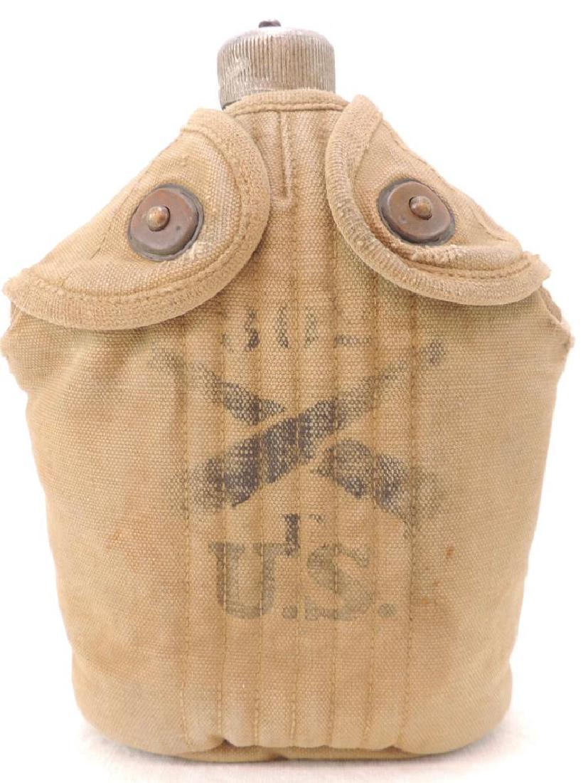 WW1 U.S. Army Canteen with 302nd F Co. Field Artillery: FA Etched into the Canteen, L.C.C.&Co 1917