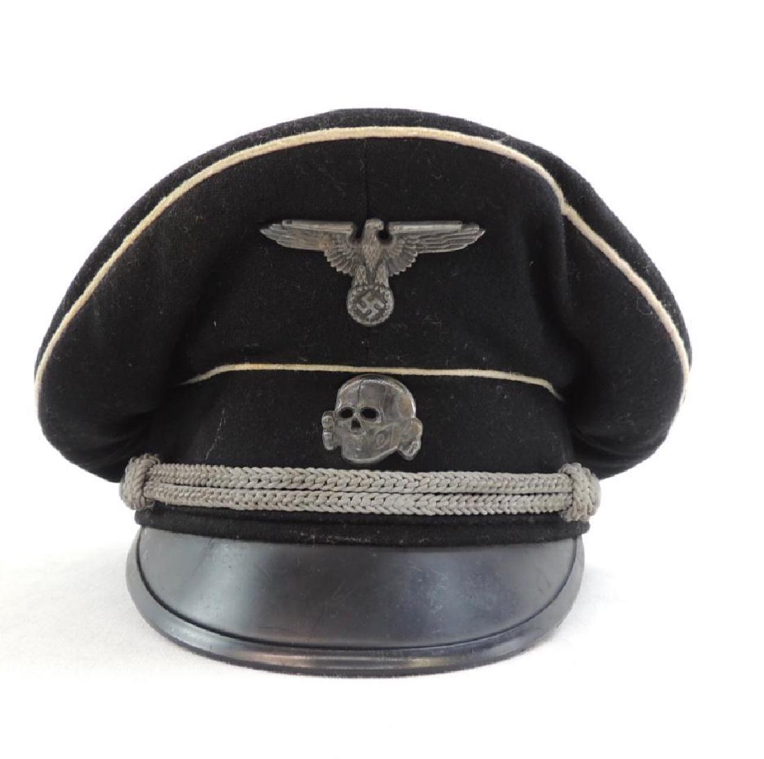 WW2 German SS Cap with Badges: SS Patch on the inside of Cap, 1938, Size 55