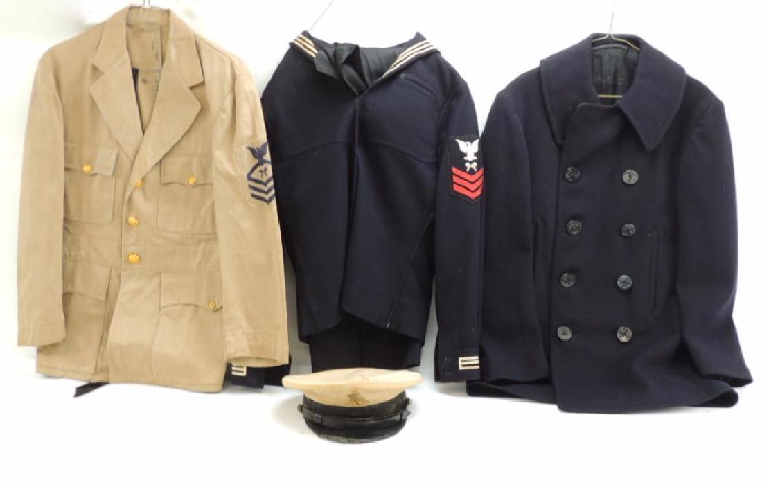 WW2 U.S. Navy I.D. Uniforms Featuring Cap, Pea coat,: D.S. Stewart C.C.M.