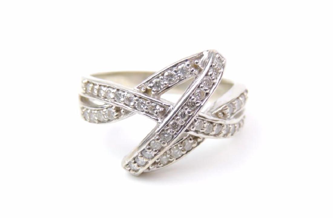 14K White Gold and Diamond Freeform Ring (1 of 4)