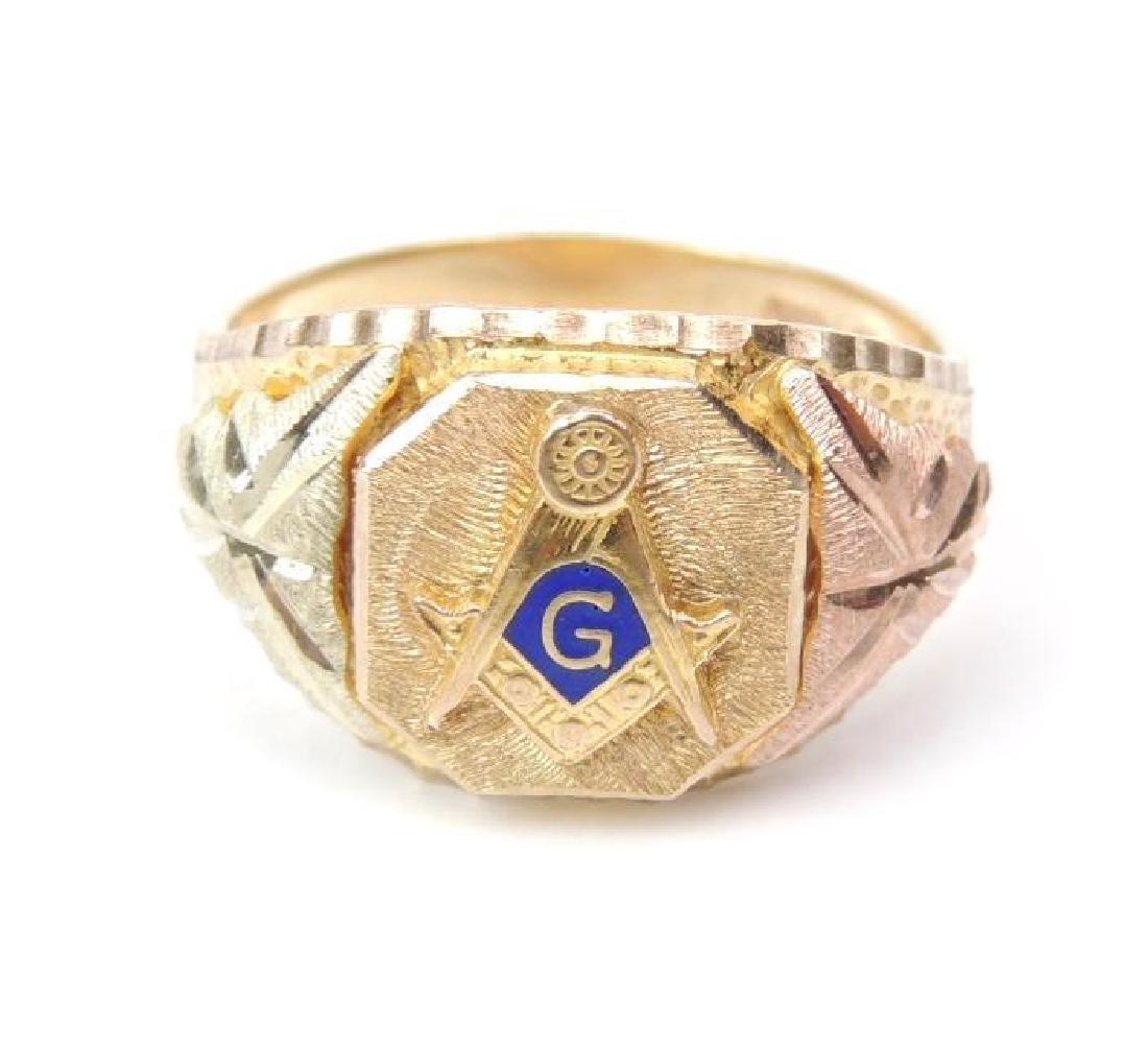 10K Black Hills Gold Masonic Ring: 10K Black Hills Gold Masonic ring is a size 11.5 with a total weight of 8g