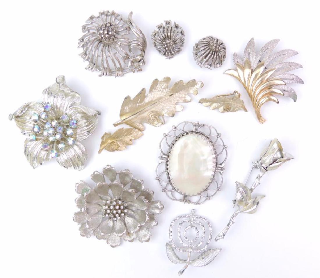 Silver Tone Brooch Lot : B.S.K., Lisher, and unsigned (1 of 3)