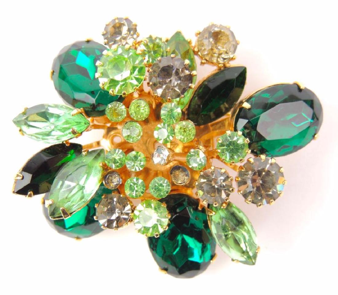 Vintage Corocraft Green Stone Brooch (1 of 3)