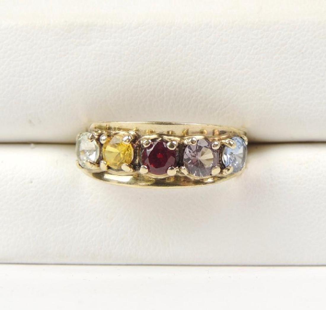 10K Yellow Gold Mother's Multi-Gemstone Ring (1 of 3)