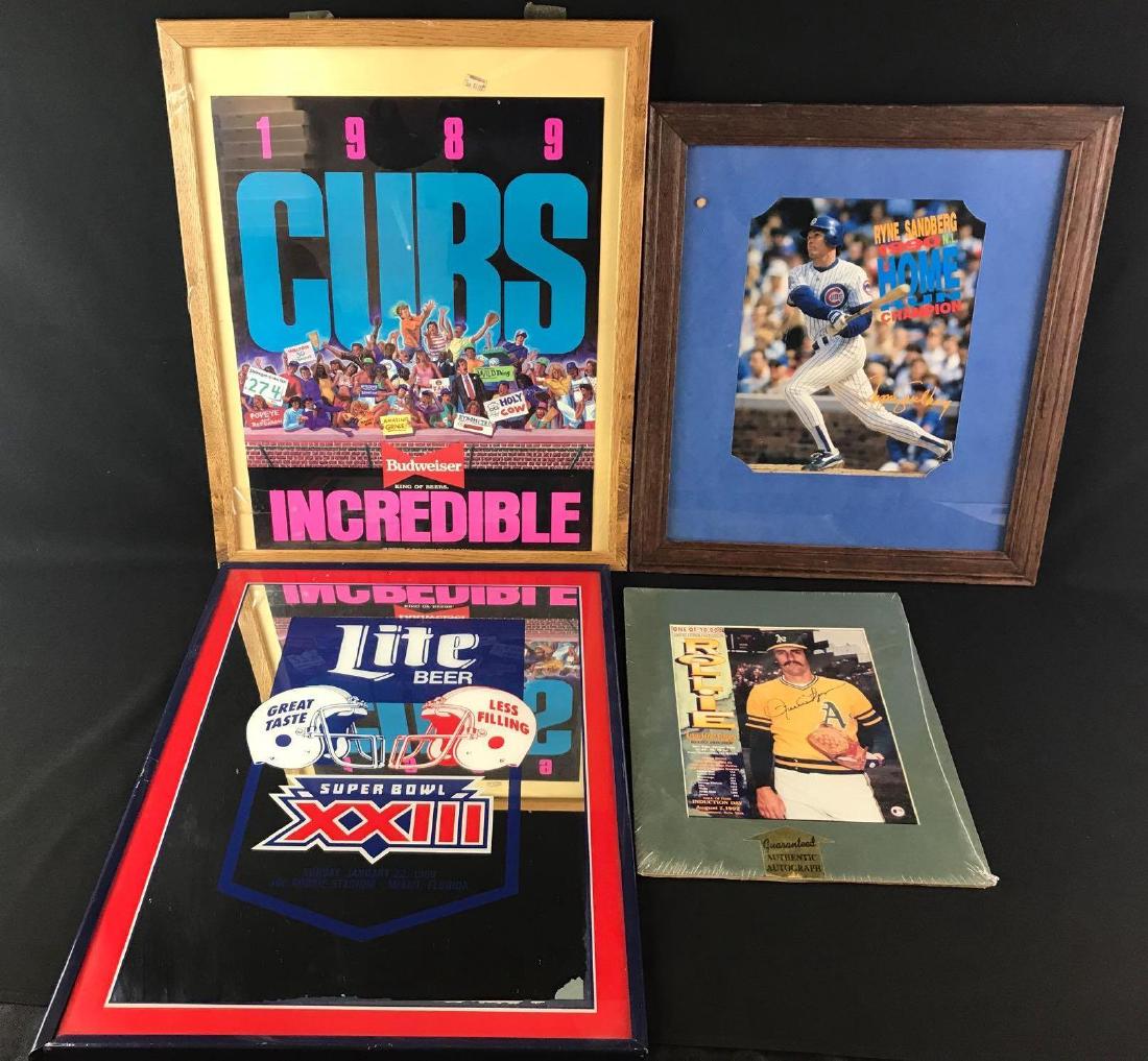 Group of four framed items featuring signed Ryne (1 of 5)