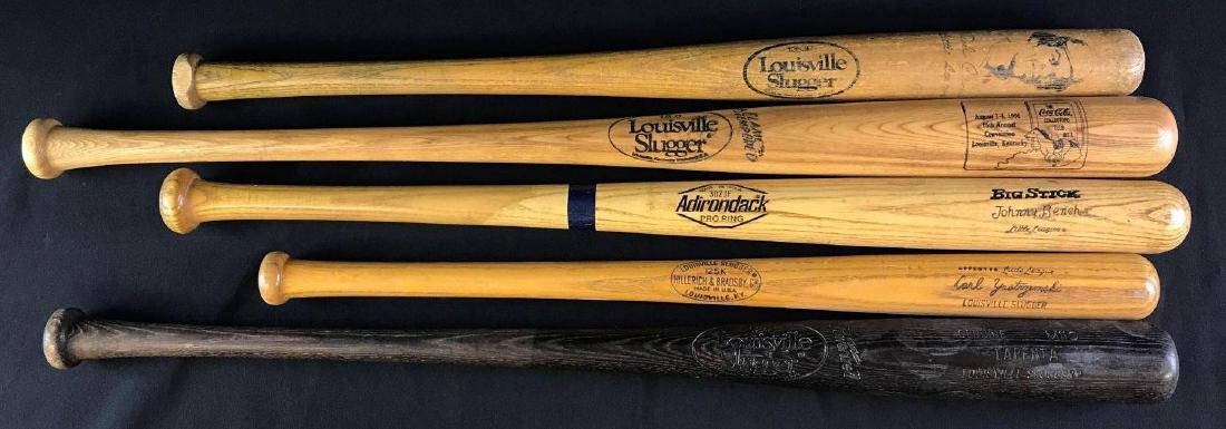 Group of five baseball bats featuring Louisville (1 of 2)