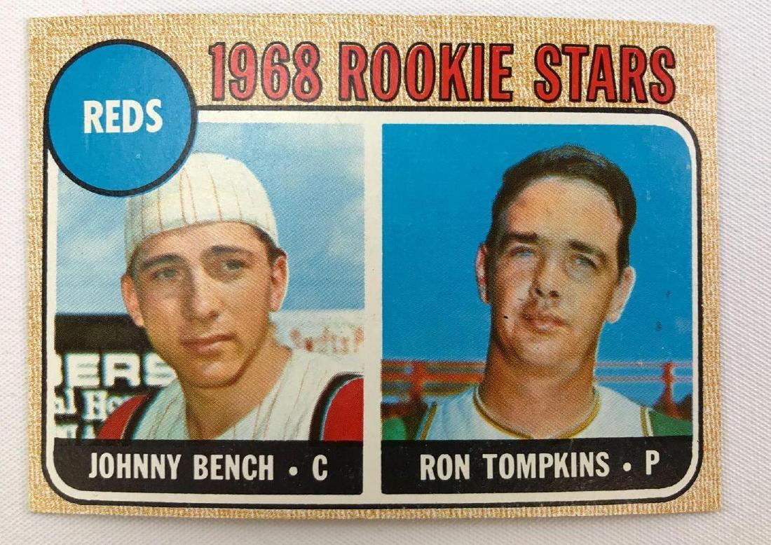 1968 Topps rookie stars Johnny Bench and Ron Tompkins (1 of 2)