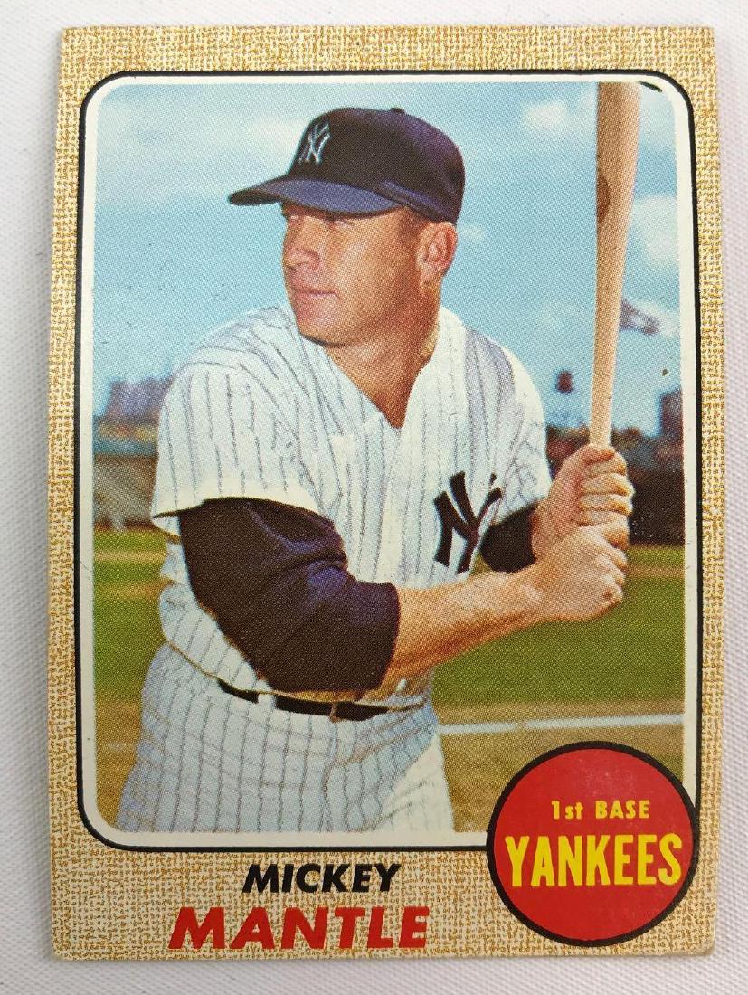 1968 Topps New York Yankees Mickey Mantle baseball card (1 of 2)
