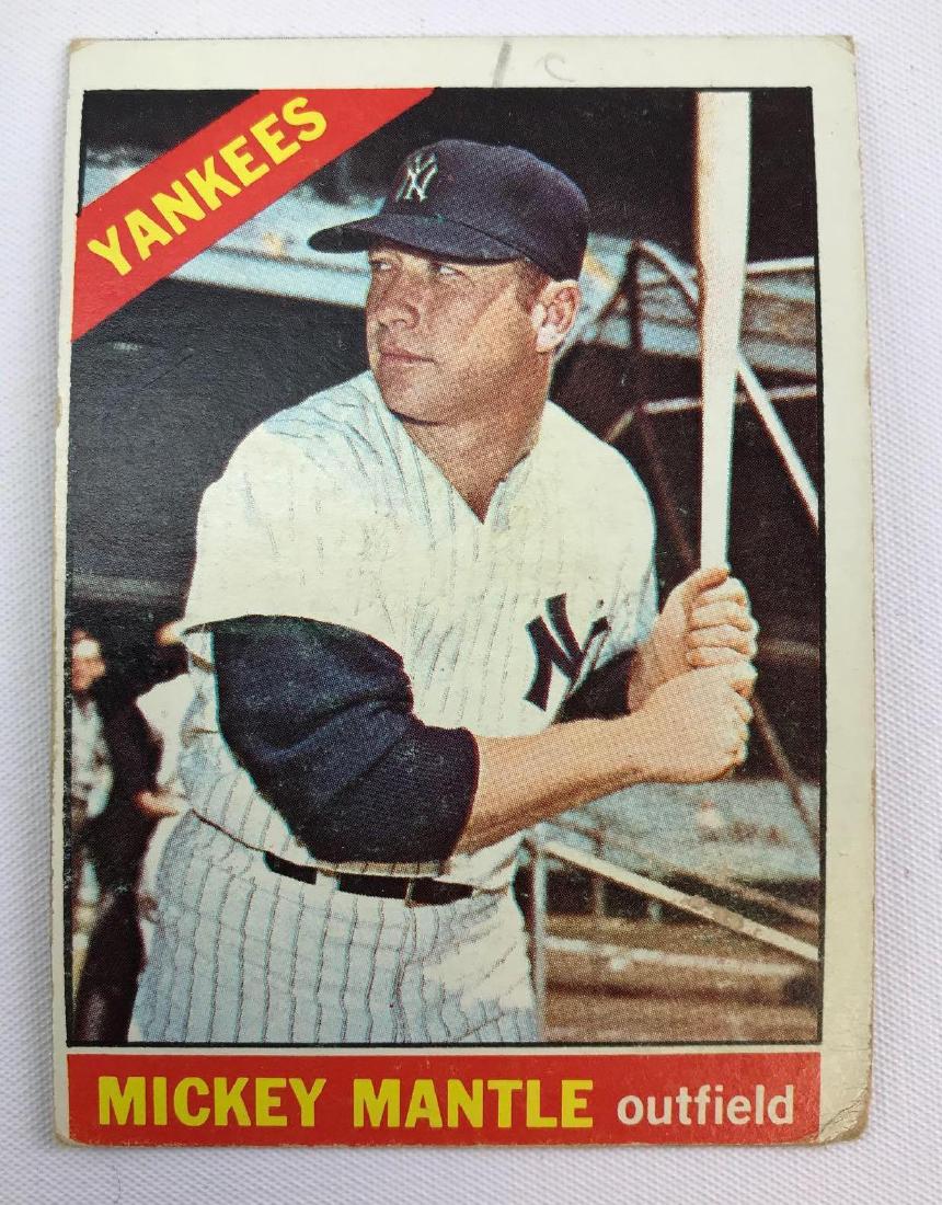 1966 Topps New York Yankees Mickey Mantle baseball card (1 of 2)