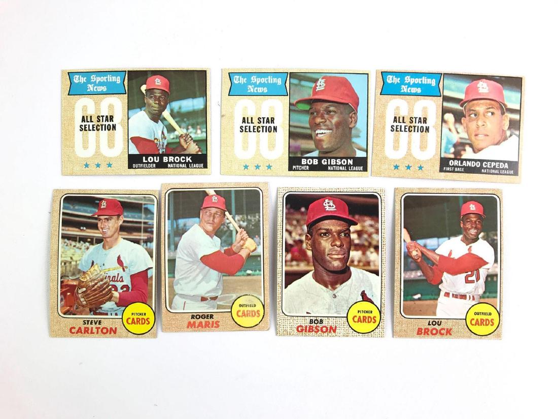 Group of seven 1968 St. Louis Cardinals Hall of Fame (1 of 2)
