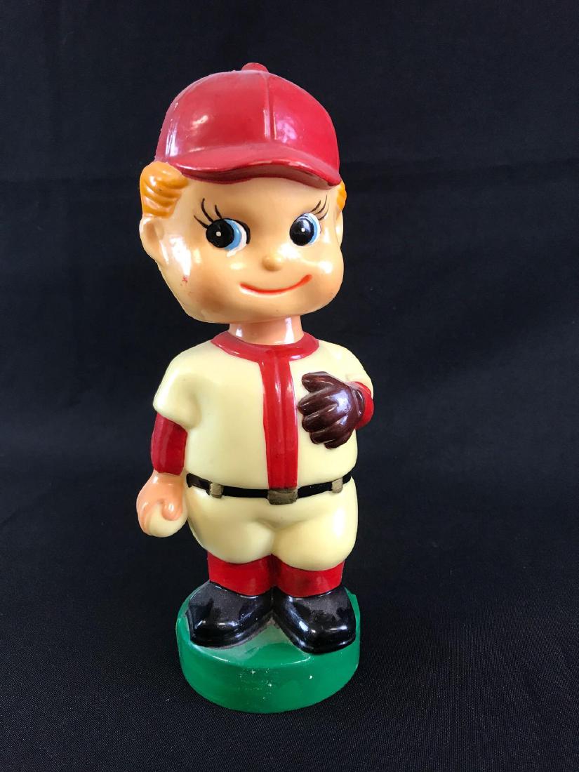 Vintage plastic bobble head baseball player coin bank (1 of 2)