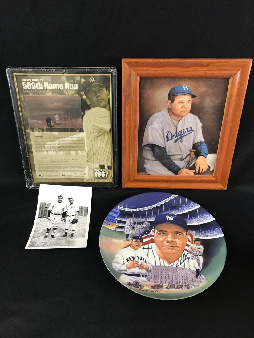 Group four Babe Ruth and Mickey Mantle items (1 of 1)