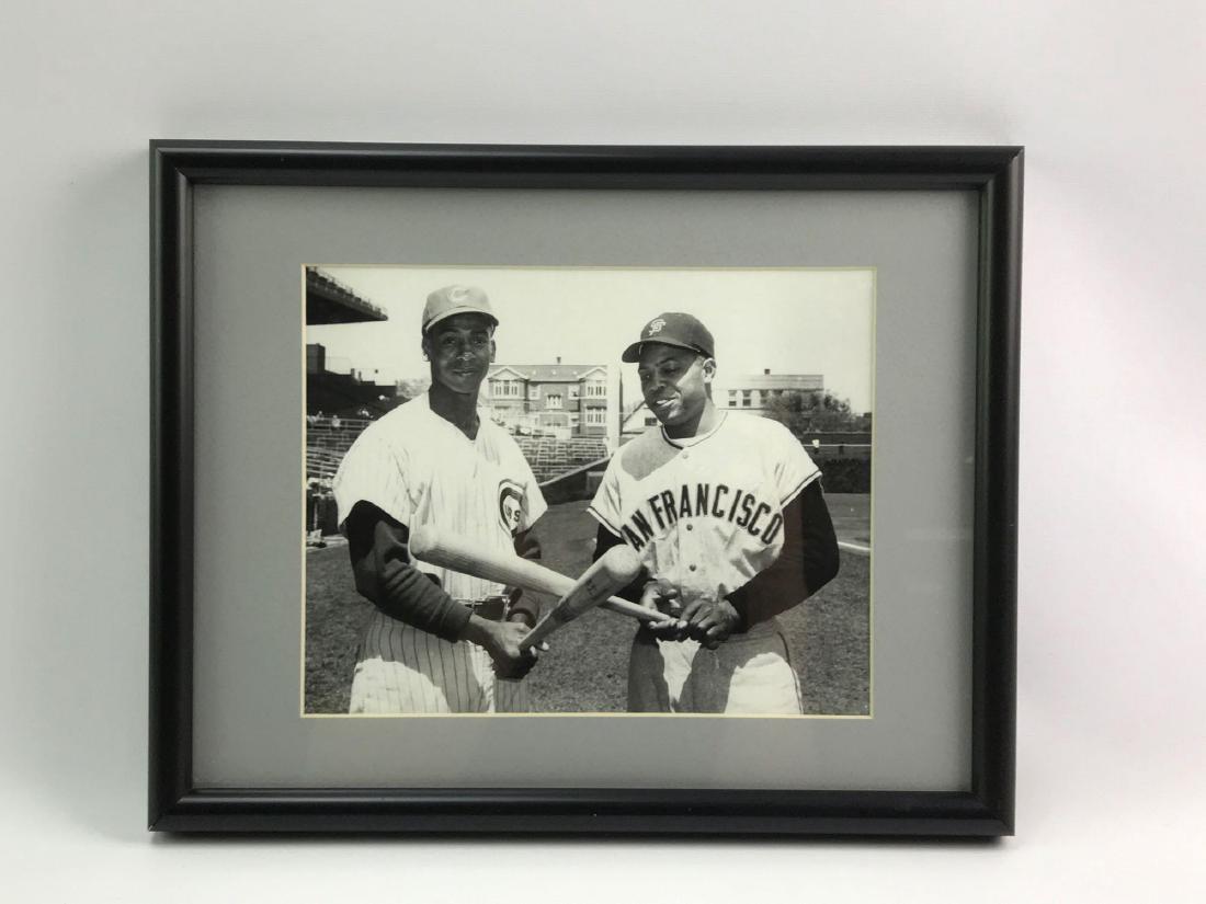 1960 Ernie Banks and Willie Mays black-and-white: From the Brearley collection. 14 1/2" x 11 1/2"