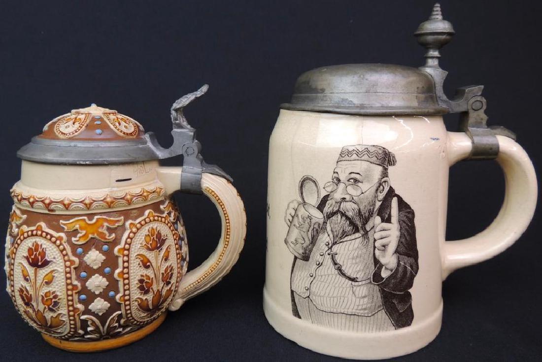 Lot of 2 Antique German Mettlach Steins (1 of 6)