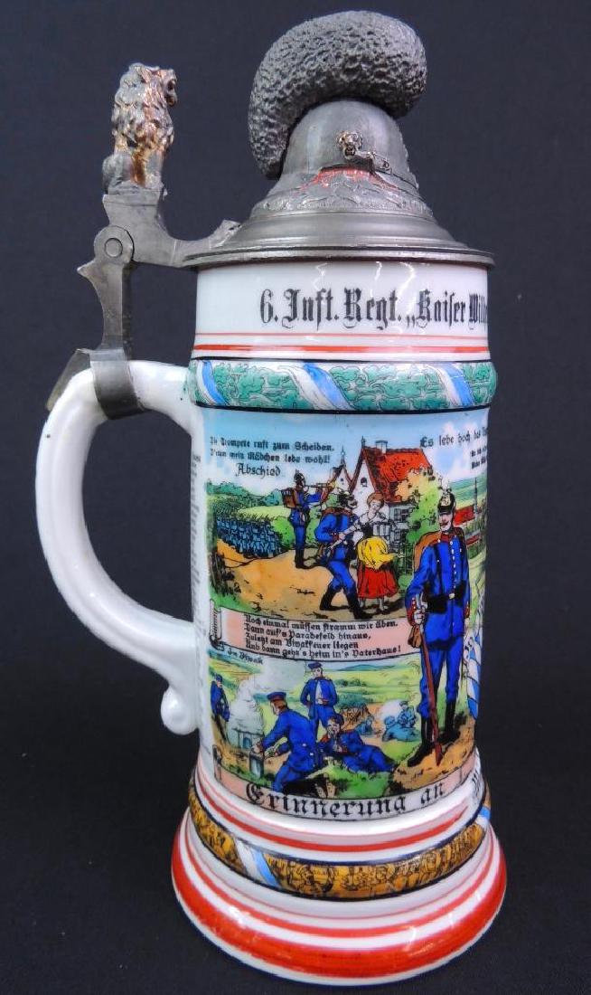 Antique German Regimental Stein 1907-09 6 Comp. Amberg (1 of 9)