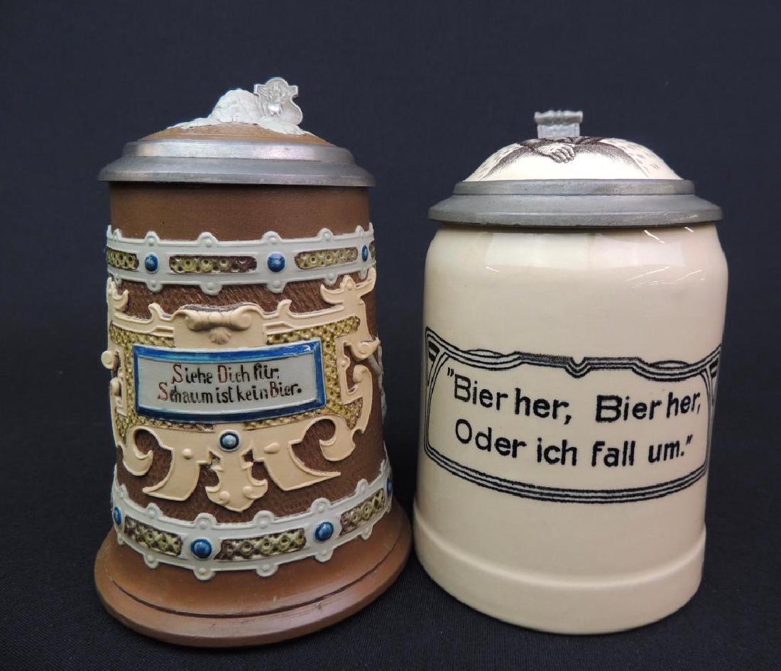 Lot of 2 Antique German Mettlach Steins (1 of 7)