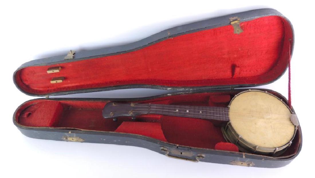 Vintage Miniature Banjo with Violin Case (1 of 3)