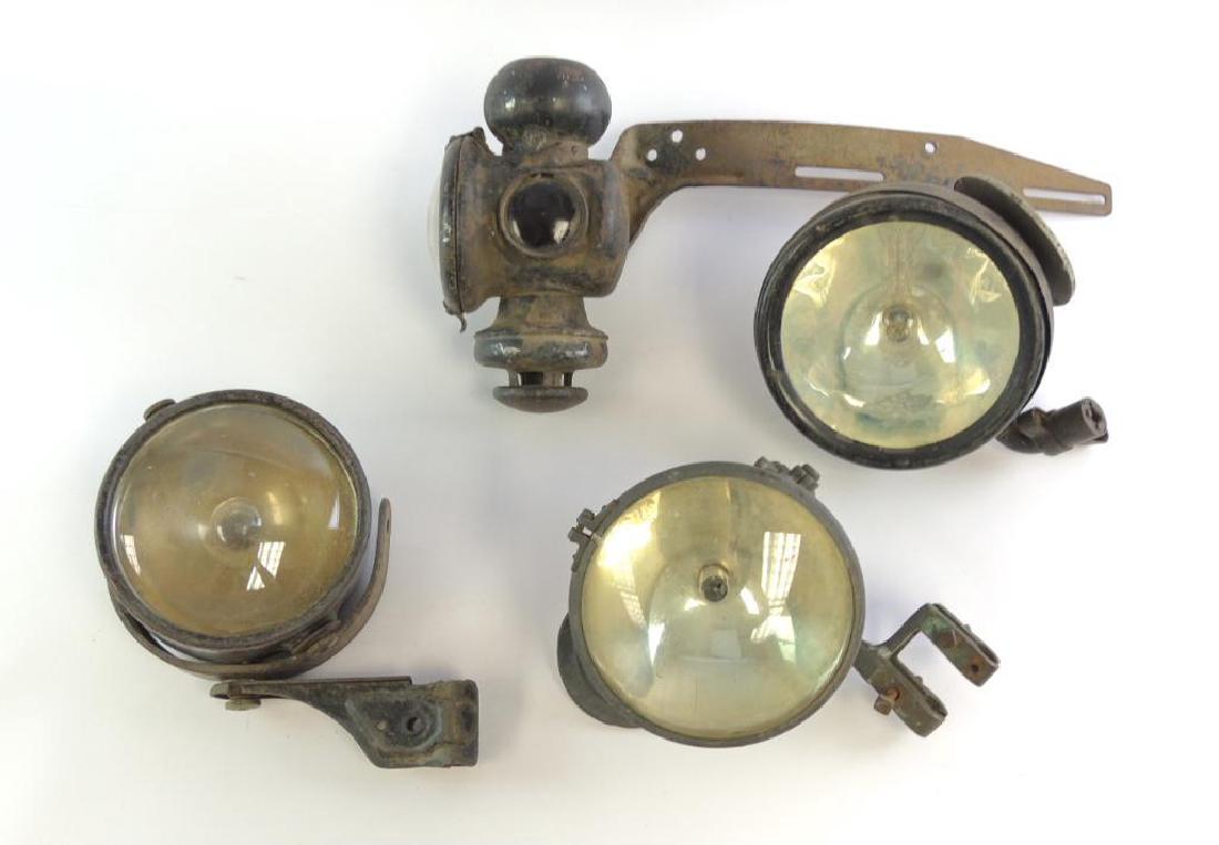 Group of 4 Antique Automobile Headlights (1 of 3)