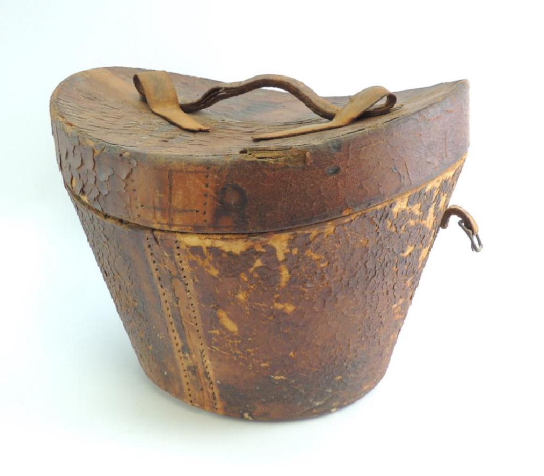 Antique Leather Top Hat Case with Liner (1 of 5)