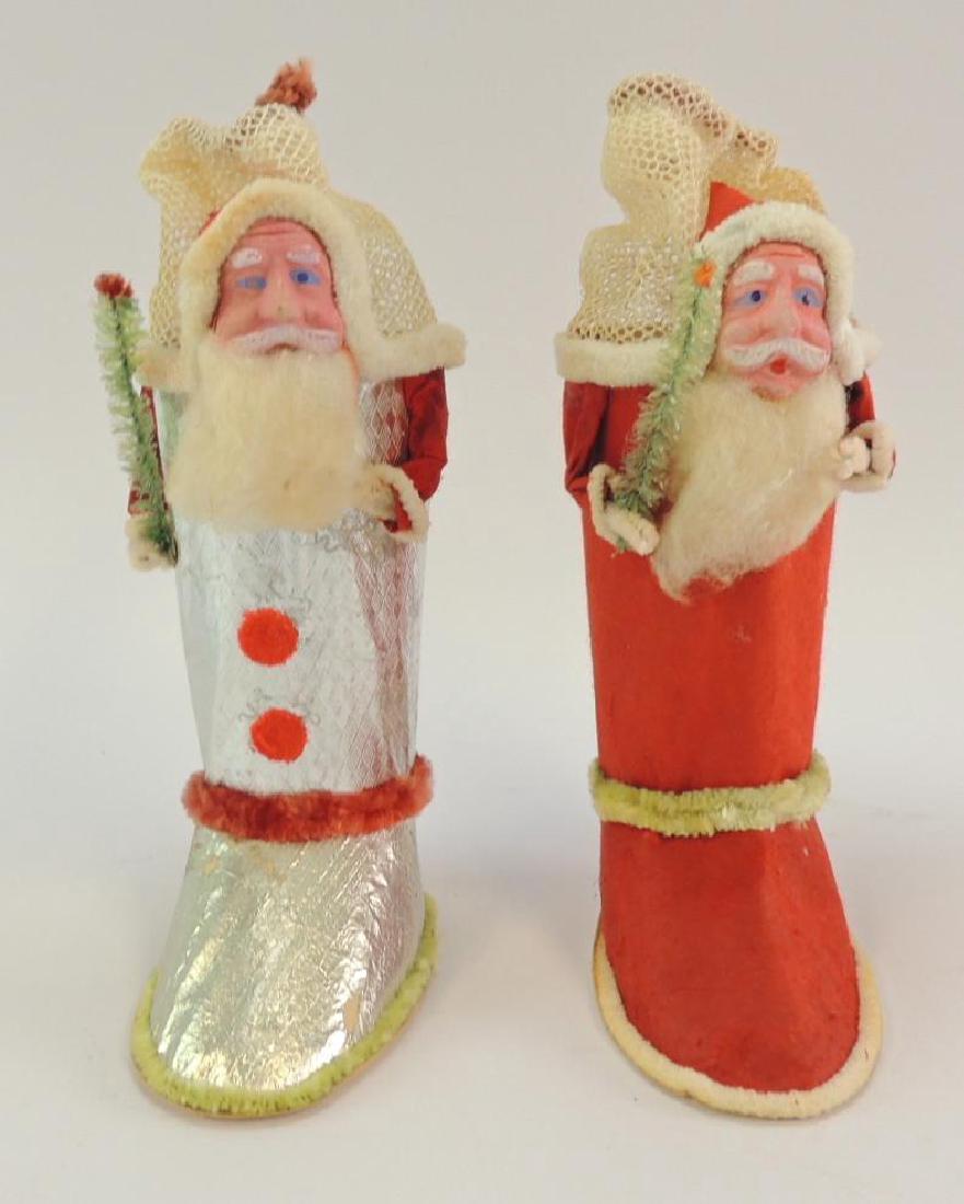 Vintage Handmade Santa Claus in Stockings Figurines (1 of 2)