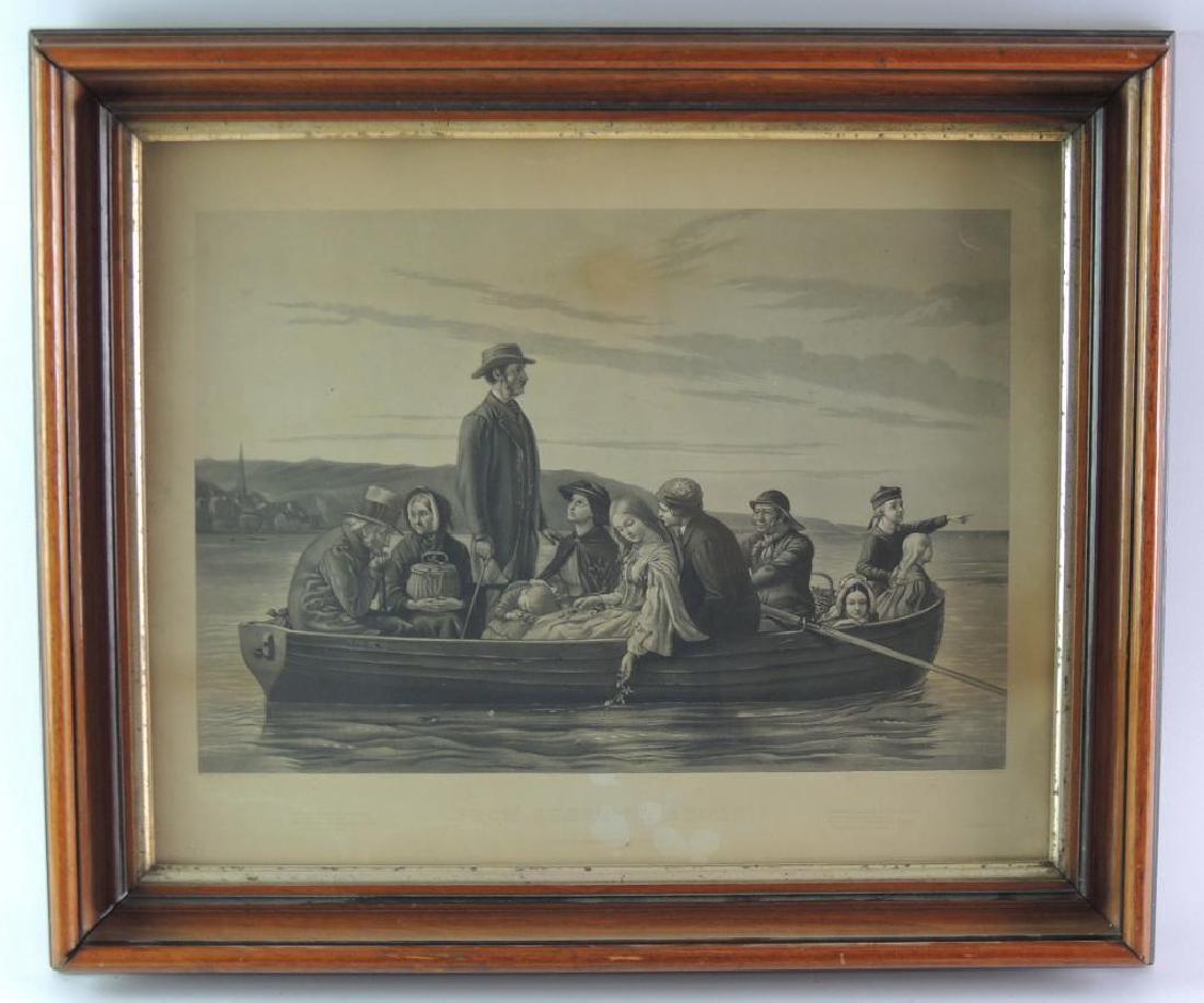 F.T. Stuart Engraving "From Shore To Shore" w/ Walnut (1 of 1)