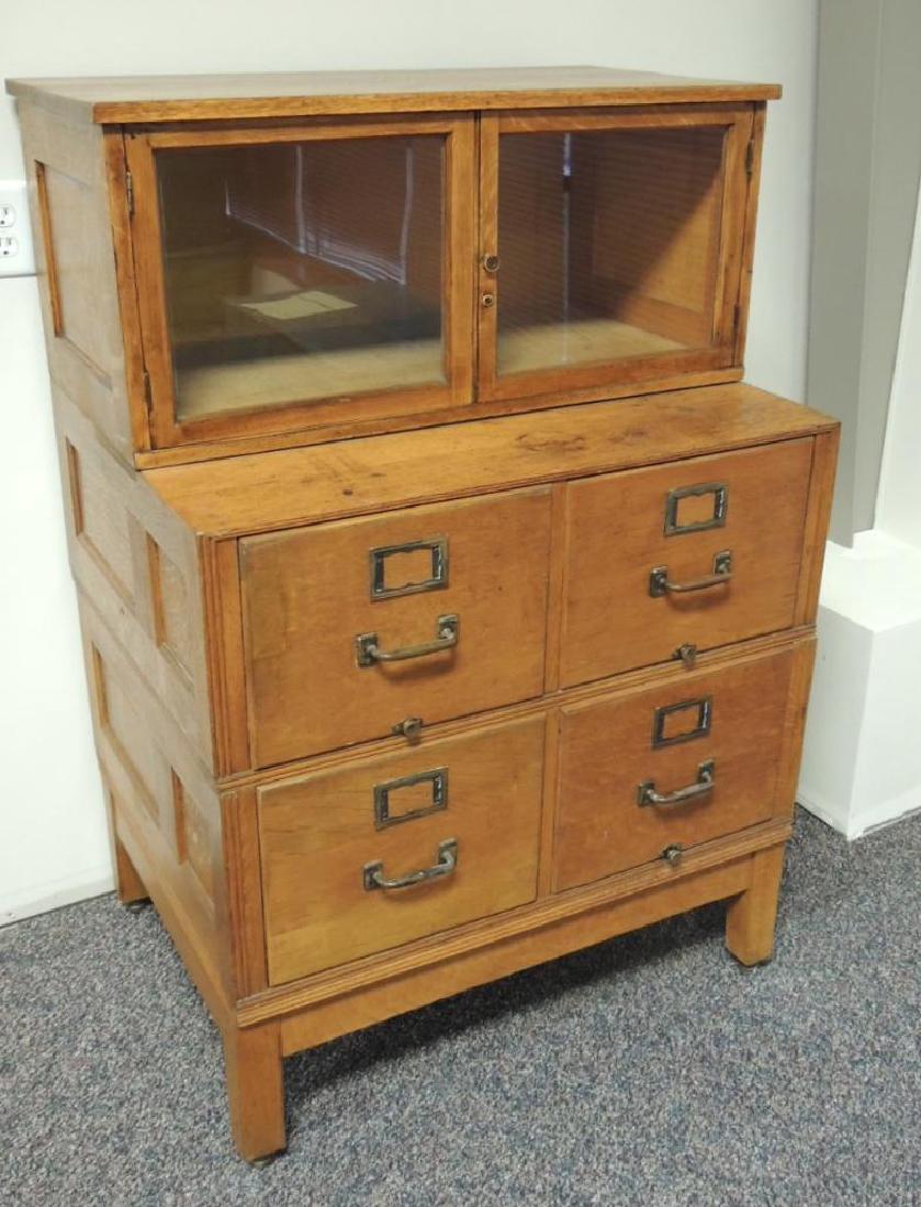 Antique 4 Drawer (double stack) Quarter Sawn Oak Filing (1 of 3)