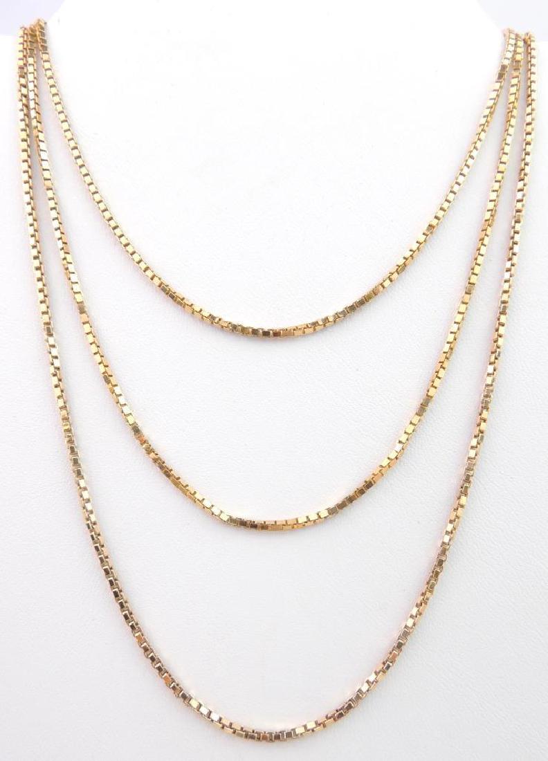 18k Yellow Gold Box Chain Necklace (1 of 3)